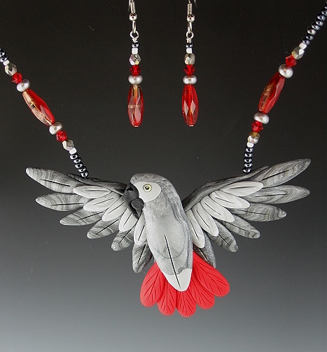 Congo African Grey Open Wing Necklace