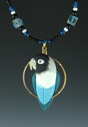 A Blackmask Lovebird Charm Necklace