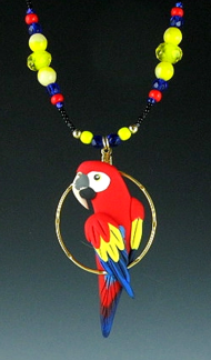 Scarlet Macaw Charm Necklace