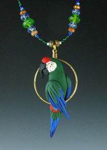 Military Macaw Charm Necklace