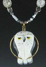 Snow Owl Charm Necklace