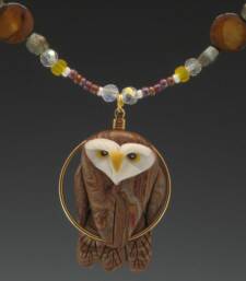 Brown Owl Charm Necklace